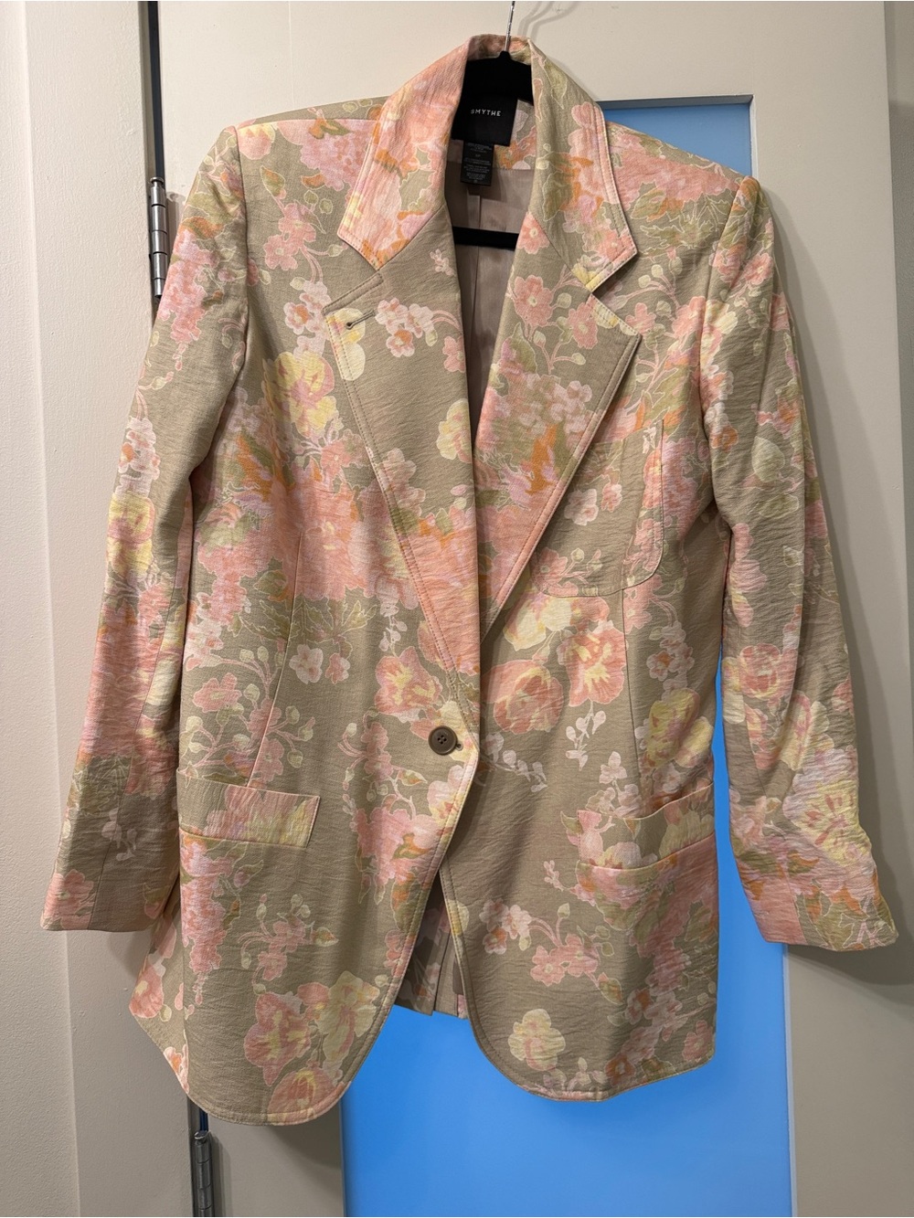 Smythe Floral Blazer in Pink and Beige
